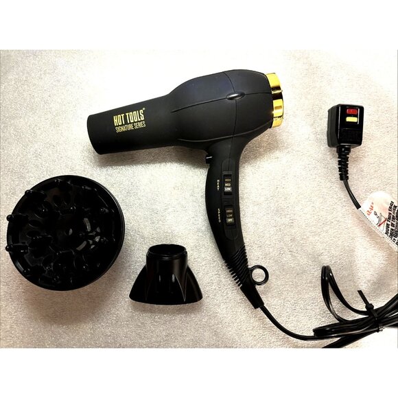 Hot Tools Signature Series Ionic Hair Dryer 3 Heat 2 Speeds and Cool Shot 1875W - Picture 1 of 14